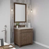 Bristol 30" Single Vanity, Whitewashed Walnut, w/ 3 CM Siberian Silestone Top