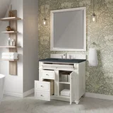 Bristol 36" Single Vanity, Bright White w/ 3 CM Charcoal Soapstone Silestone Top