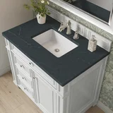 Bristol 36" Single Vanity, Bright White w/ 3 CM Charcoal Soapstone Silestone Top