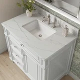 Bristol 36" Single Vanity, Bright White w/ 3 CM Ethereal Noctis Silestone Top
