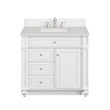Bristol 36" Single Vanity, Bright White w/ 3 CM Lime Delight Silestone Top