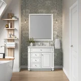 Bristol 36" Single Vanity, Bright White w/ 3 CM Lime Delight Silestone Top