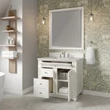 Bristol 36" Single Vanity, Bright White w/ 3 CM Lime Delight Silestone Top