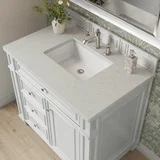 Bristol 36" Single Vanity, Bright White w/ 3 CM Lime Delight Silestone Top