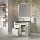 Bristol 36" Single Vanity, Bright White w/ 3 CM Parisien Bleu Silestone Top