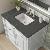 Bristol 36" Single Vanity, Bright White w/ 3 CM Parisien Bleu Silestone Top
