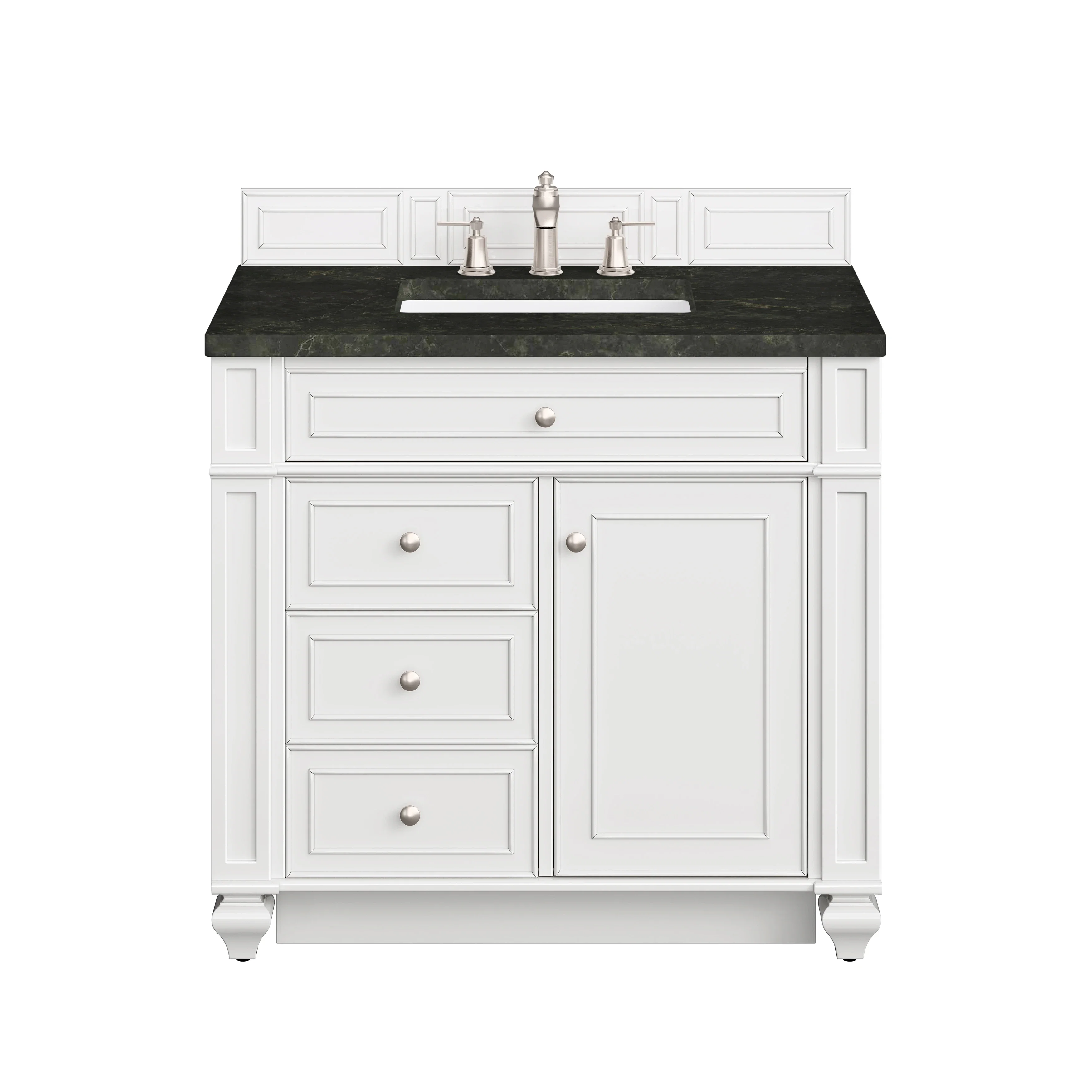 Bristol 36" Single Vanity, Bright White, w/ 3 CM Phantome Eclos Top