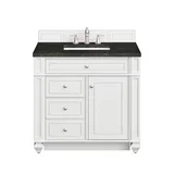 Bristol 36" Single Vanity, Bright White, w/ 3 CM Phantome Eclos Top