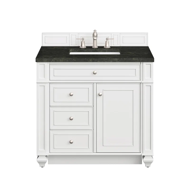 Bristol 36" Single Vanity, Bright White, w/ 3 CM Phantome Eclos Top