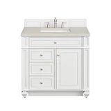 Bristol 36" Single Vanity, Bright White, w/ 3 CM Siberian Silestone Top