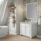 Bristol 36" Single Vanity, Bright White, w/ 3 CM Siberian Silestone Top