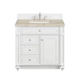 Bristol 36" Single Vanity, Bright White, w/ 3 CM Tajnar Eclos Top