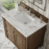 Bristol 36" Single Vanity, Saddle Brown w/ 3 CM Carrara Marble Top