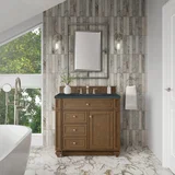 Bristol 36" Single Vanity, Saddle Brown w/ 3 CM Charcoal Soapstone Silestone Top