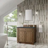 Bristol 36" Single Vanity, Saddle Brown w/ 3 CM Charcoal Soapstone Silestone Top