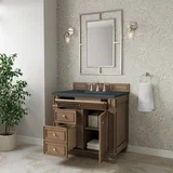 Bristol 36" Single Vanity, Saddle Brown w/ 3 CM Charcoal Soapstone Silestone Top
