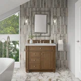 Bristol 36" Single Vanity, Saddle Brown w/ 3 CM Eternal Jasmine Pearl Silestone Top