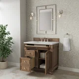 Bristol 36" Single Vanity, Saddle Brown w/ 3 CM Eternal Jasmine Pearl Silestone Top