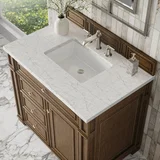 Bristol 36" Single Vanity, Saddle Brown w/ 3 CM Eternal Jasmine Pearl Silestone Top