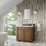Bristol 36" Single Vanity, Saddle Brown w/ 3 CM Ethereal Noctis Silestone Top
