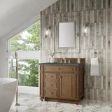 Bristol 36" Single Vanity, Saddle Brown w/ 3 CM Parisien Bleu Silestone Top