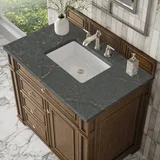 Bristol 36" Single Vanity, Saddle Brown w/ 3 CM Parisien Bleu Silestone Top