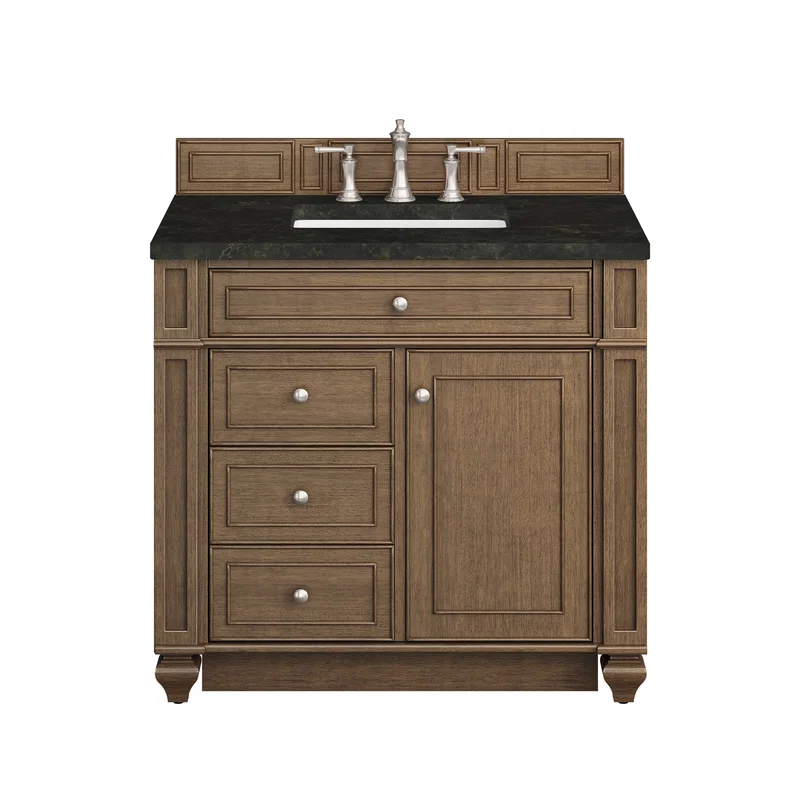 Bristol 36" Single Vanity, Saddle Brown, w/ 3 CM Phantome Eclos Top