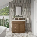 Bristol 36" Single Vanity, Saddle Brown, w/ 3 CM Siberian Silestone Top