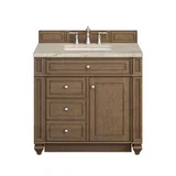 Bristol 36" Single Vanity, Saddle Brown, w/ 3 CM Tajnar Eclos Top