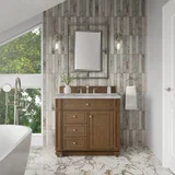 Bristol 36" Single Vanity, Saddle Brown w/ 3 CM Victorian Silver Silestone Top