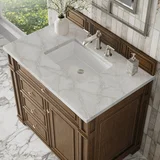 Bristol 36" Single Vanity, Saddle Brown w/ 3 CM Victorian Silver Silestone Top