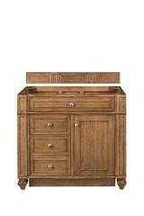 Bristol 36" Single Vanity Cabinet, Saddle Brown