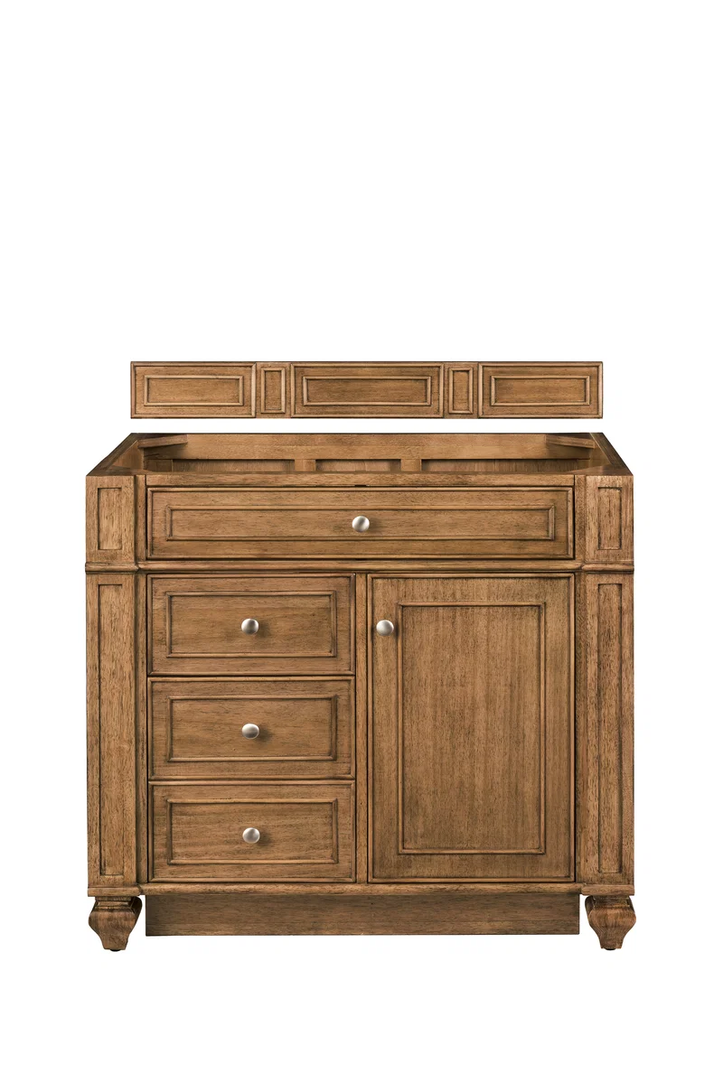 Bristol 36" Single Vanity Cabinet, Saddle Brown