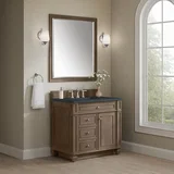 Bristol 36" Single Vanity, Whitewashed Walnut w/ 3 CM Charcoal Soapstone Silestone Top