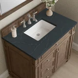 Bristol 36" Single Vanity, Whitewashed Walnut w/ 3 CM Charcoal Soapstone Silestone Top