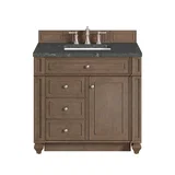 Bristol 36" Single Vanity, Whitewashed Walnut w/ 3 CM Parisien Bleu Silestone Top