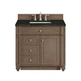 Bristol 36" Single Vanity, Whitewashed Walnut, w/ 3 CM Phantome Eclos Top