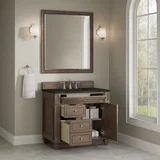 Bristol 36" Single Vanity, Whitewashed Walnut, w/ 3 CM Phantome Eclos Top