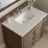 Bristol 36" Single Vanity, Whitewashed Walnut, w/ 3 CM Siberian Silestone Top