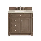 Bristol 36" Single Vanity, Whitewashed Walnut, w/ 3 CM Tajnar Eclos Top