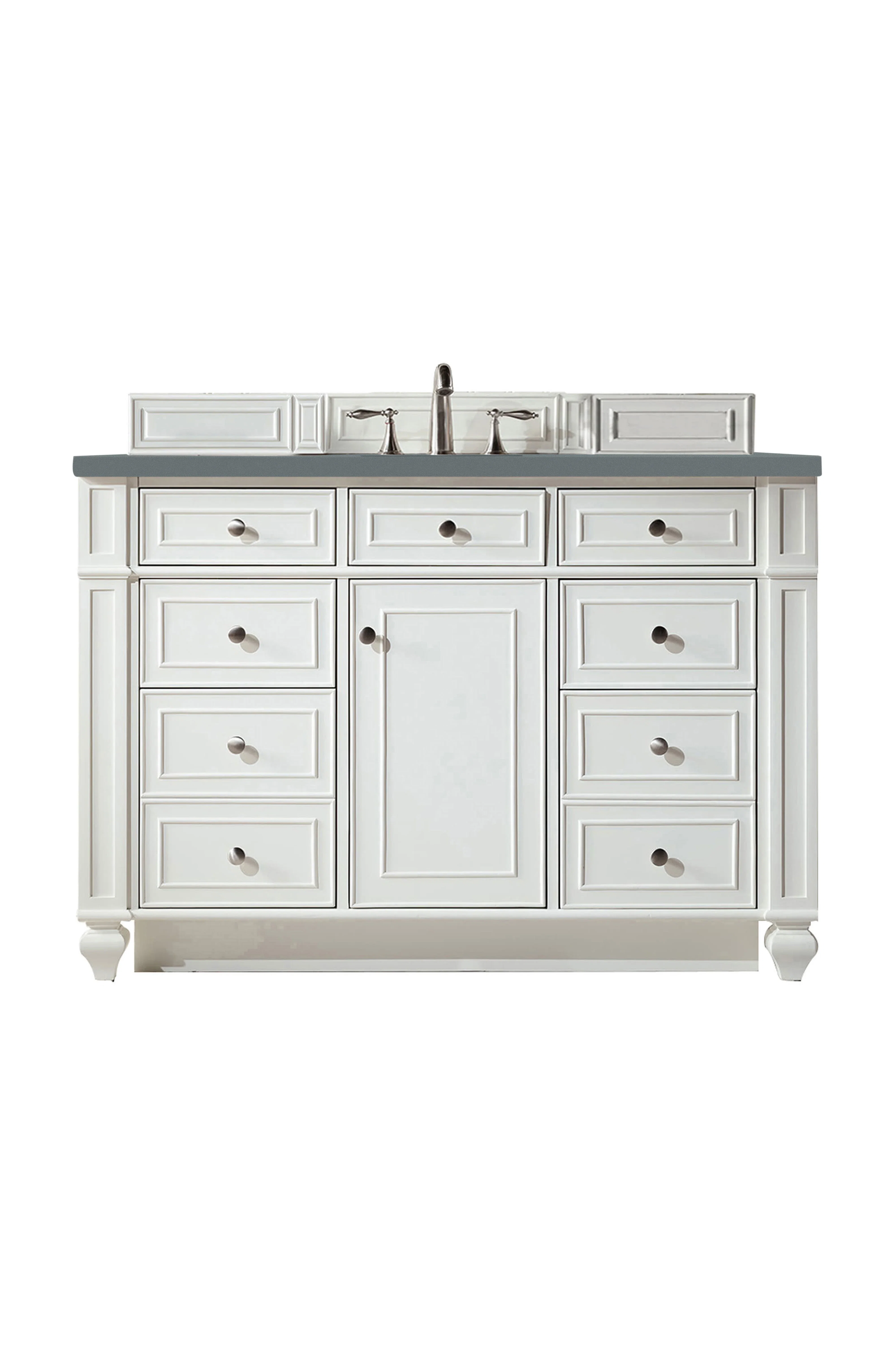 Bristol 48" Single Vanity, Bright White w/ 3 CM Cala Blue Silestone Top
