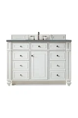 Bristol 48" Single Vanity, Bright White w/ 3 CM Cala Blue Silestone Top