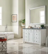 Bristol 48" Single Vanity, Bright White w/ 3 CM Cala Blue Silestone Top