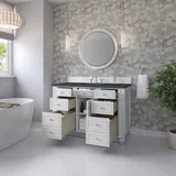 Bristol 48" Single Vanity, Bright White w/ 3 CM Charcoal Soapstone Silestone Top