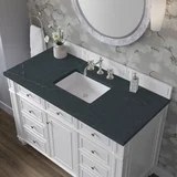 Bristol 48" Single Vanity, Bright White w/ 3 CM Charcoal Soapstone Silestone Top