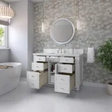 Bristol 48" Single Vanity, Bright White w/ 3 CM Ethereal Noctis Silestone Top