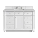 Bristol 48" Single Vanity, Bright White w/ 3 CM Lime Delight Silestone Top