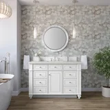 Bristol 48" Single Vanity, Bright White w/ 3 CM Lime Delight Silestone Top