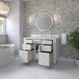Bristol 48" Single Vanity, Bright White w/ 3 CM Lime Delight Silestone Top