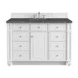 Bristol 48" Single Vanity, Bright White w/ 3 CM Parisien Bleu Silestone Top